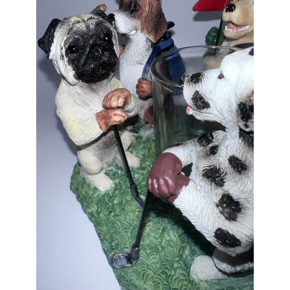 Golfing Circle of Friends Candle Holder Continental Creations Dogs Ready To Go - Picture 2 of 8